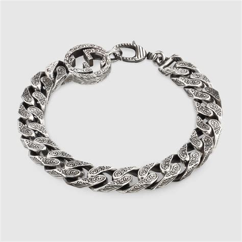 gucci chain link bracelet|gucci interlocking silver bracelet.